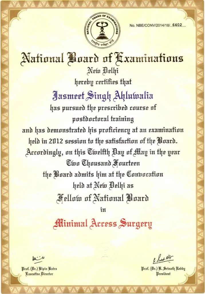 Fellowship of National Board Minimal Access Surgery