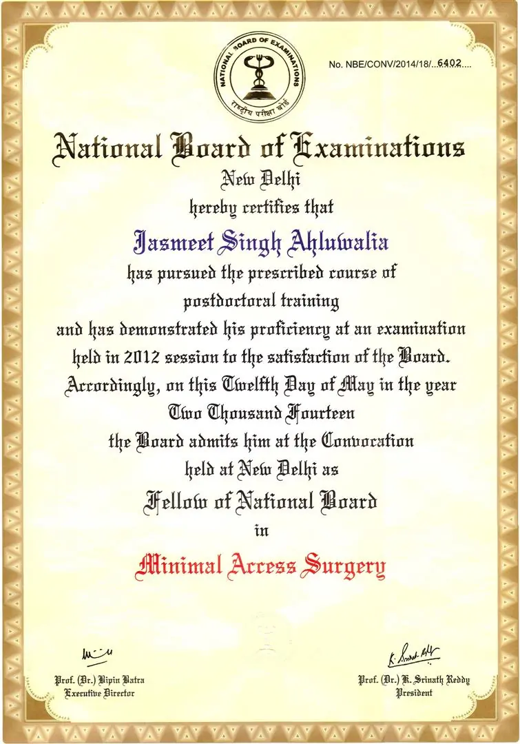 Fellowship of National Board Minimal Access Surgery
